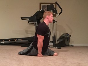 The splits can be a challenging position to get into, but once you're there it's worth it!!! Feels great! Try to keep an upright posture, without any tension in your low back.